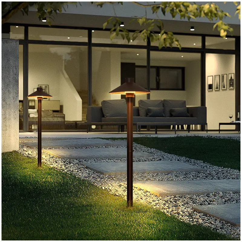 Modern Simplicity Waterproof Aluminum PC Umbrella Conic LED Landscape Lighting Outdoor Light For Garden