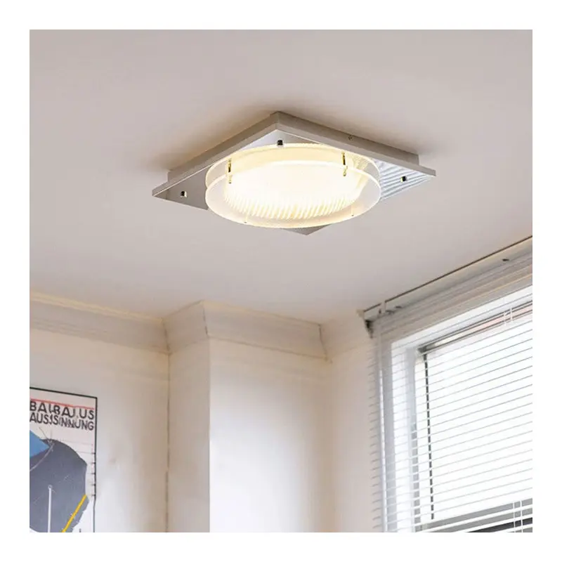 Modern Simplicity Square Hardware Acrylic Iron LED Flush Mount Ceiling Light For Bedroom
