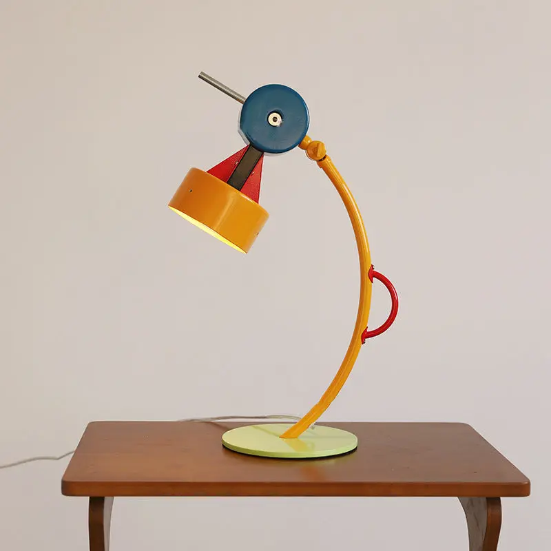 Contemporary Creative Adjustable Head Colorful Geometric Building Blocks Iron PVC LED Table Lamp For Bedroom