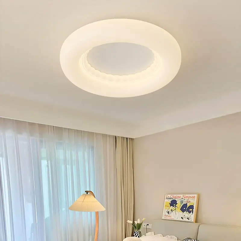 Modern Simplicity Hardware PE Round Doughnut LED Flush Mount Ceiling Light For Bedroom