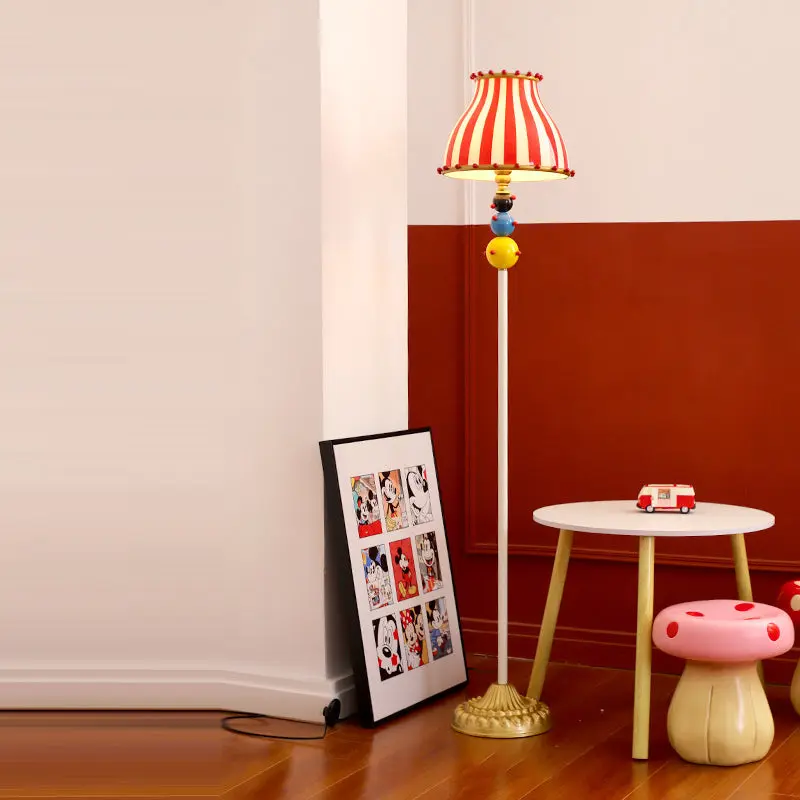 Contemporary Creative Circus Colorful Round Cone Iron Glass 1-Light Standing Floor Lamp For Living Room