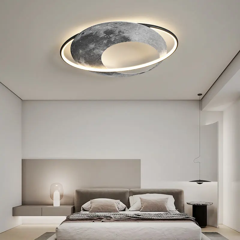 Contemporary Creative Planet Aluminum Acrylic LED Flush Mount Ceiling Light For Bedroom