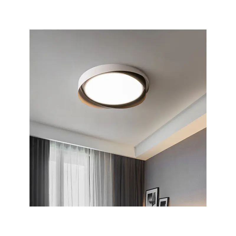 Contemporary Creative Iron Acrylic Geometric Multi-Layer Circle Ring LED Flush Mount Ceiling Light For Living Room