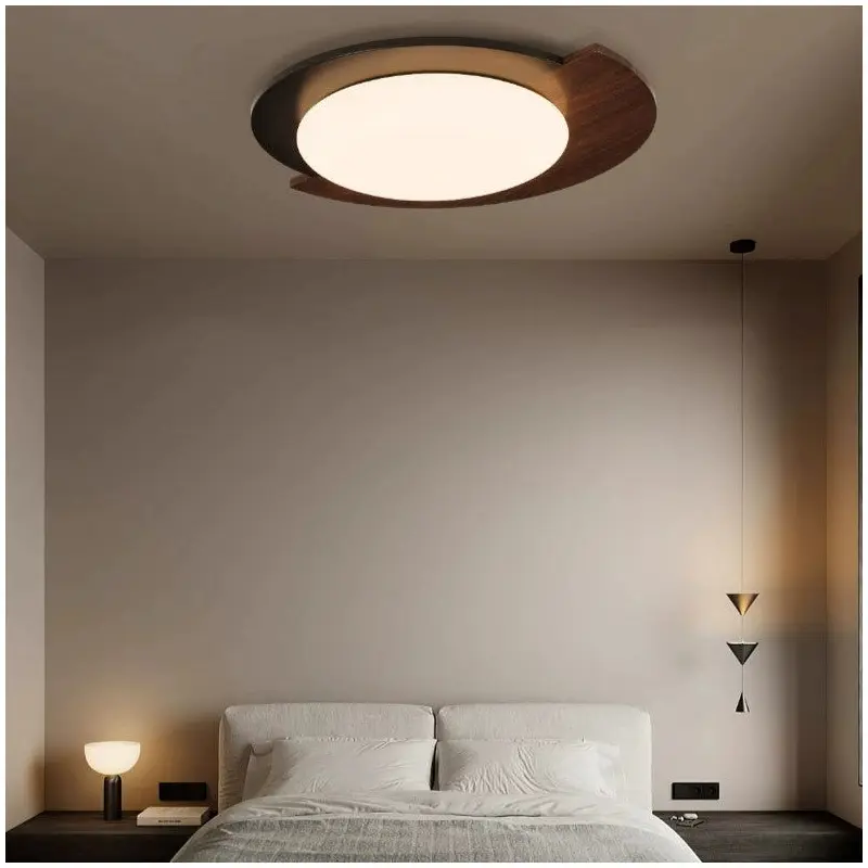 Modern Minimalist Wabi Sabi Round Dome Iron Acrylic LED Flush Mount Ceiling Light For Bedroom