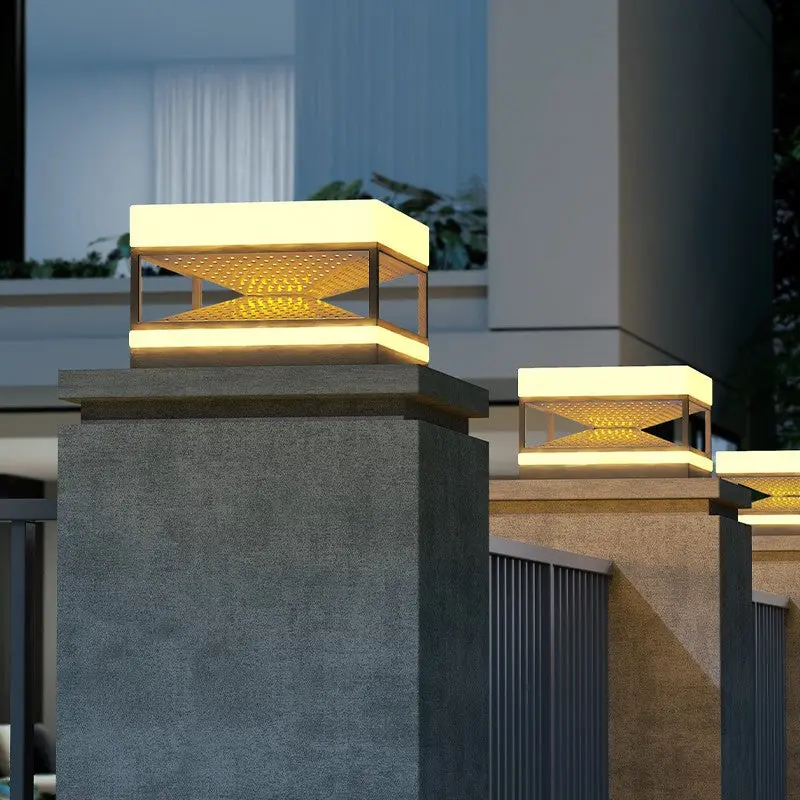 Modern Minimalist Waterproof Square PE Stainless Steel LED Outdoor Light For Outdoor