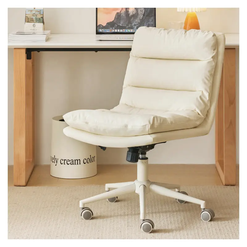 Contemporary Scandinavian Square Wear-Resistant Tech Leather Solid Wood Multi-Layer Panel Steel Office Chair For Home Office