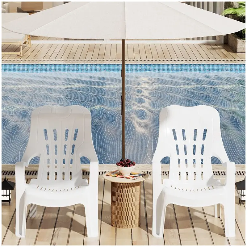 Modern Minimalist Streamlined Polypropylene Backrest Chair For Outdoor Patio