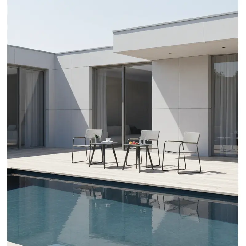 Minimalist Aluminum Side Table - Rectangle Square Accent Table With Sand-Texture Finish For Outdoor