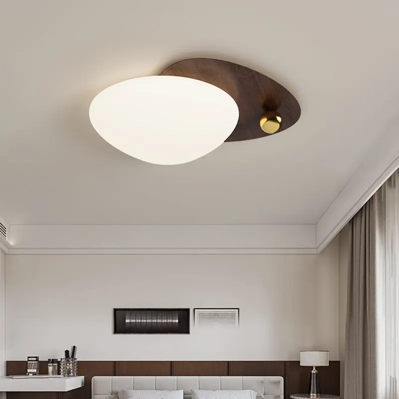 Contemporary Creative Iron Acrylic Resin Cobblestone Ball LED Flush Mount Ceiling Light For Bedroom