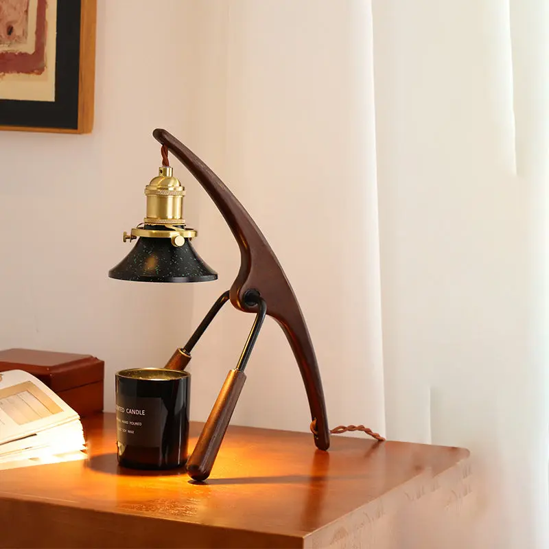 Traditional Vintage Cone Ash Metal 1-Light Melting Wax Table Lamp For Bedroom