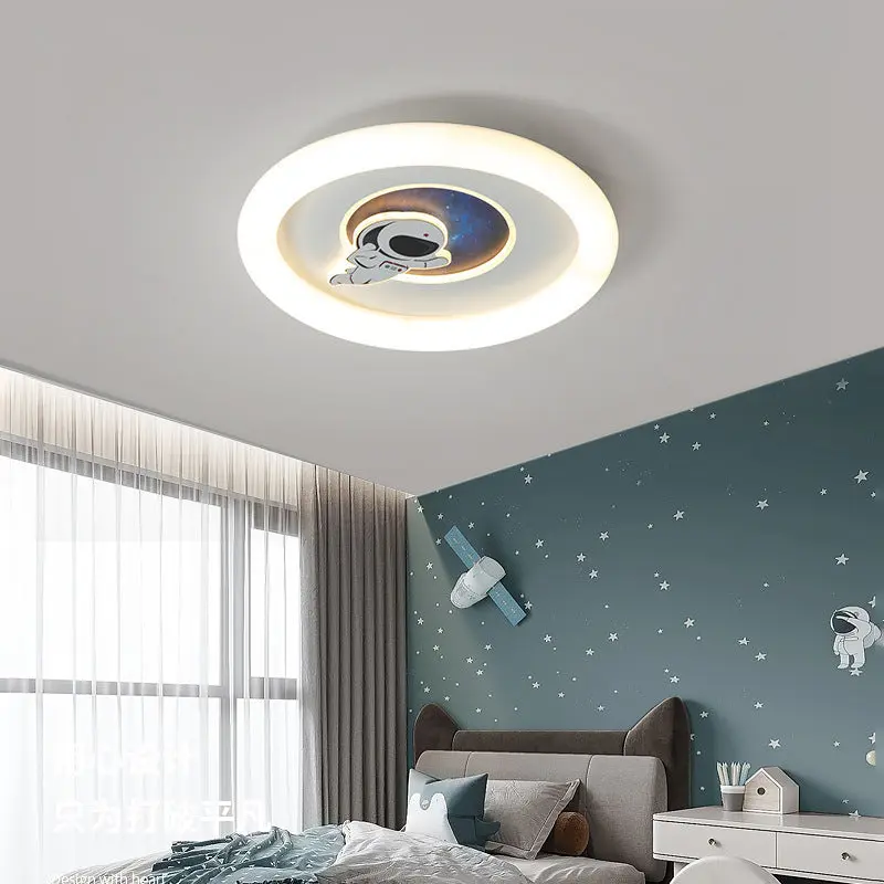 Contemporary Creative Iron & Acrylic Round LED Flush Mount Ceiling Light For Kids Bedroom & Living Room