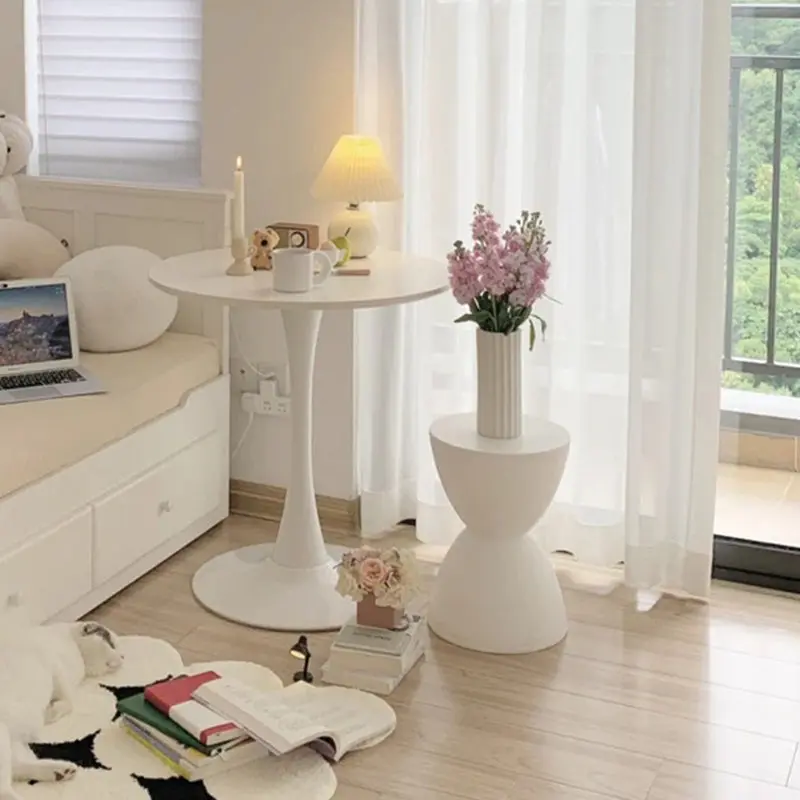 Modern Minimalist PP Hourglass-Shaped Stool Chair For Bedroom & Living Room