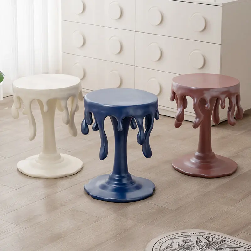 Contemporary Nordic Resin Waterdrop & Round Side Table For Living Room & Bedroom