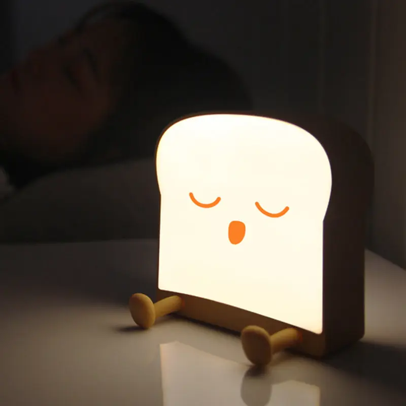 Contemporary Creative ABS Silicone Bread-Shaped LED Table Lamp For Bedroom