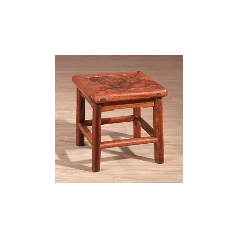 Traditional Chinese Square Rosewood Low Stool For Living Room