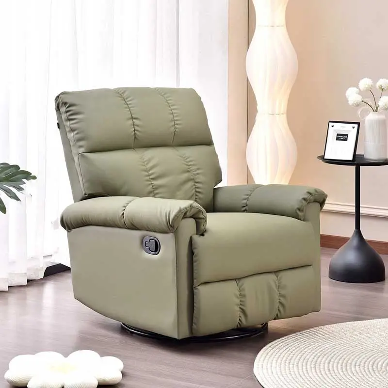 Contemporary Eco Leather Relax Accent Chair - 360 Swivel Recliner Lounge Chair For Living Room