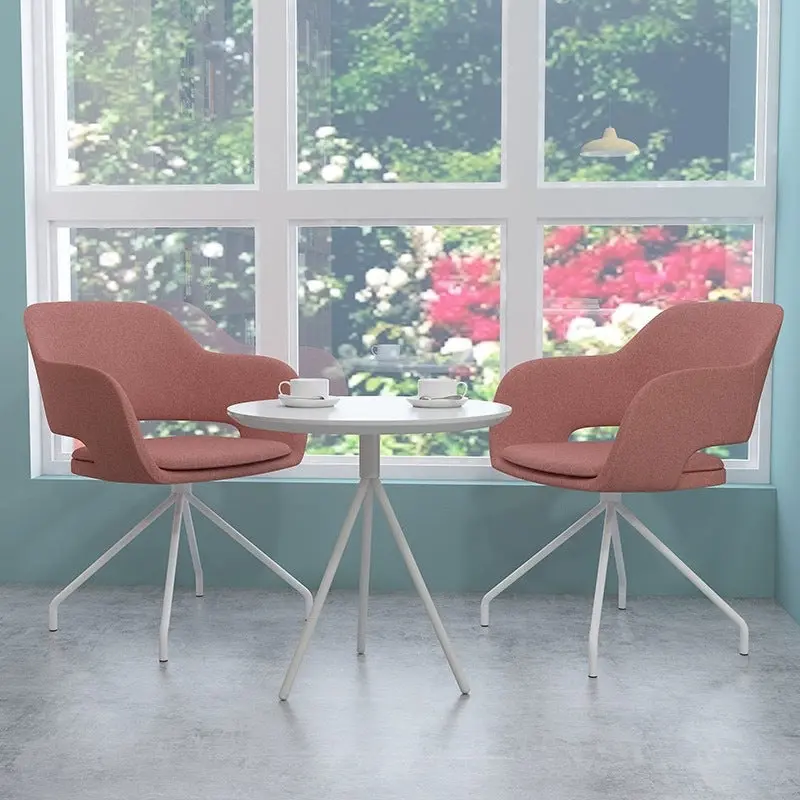 Contemporary Nordic Oval Steel Microfiber Leather Chair Backrest Armrest For Living Room