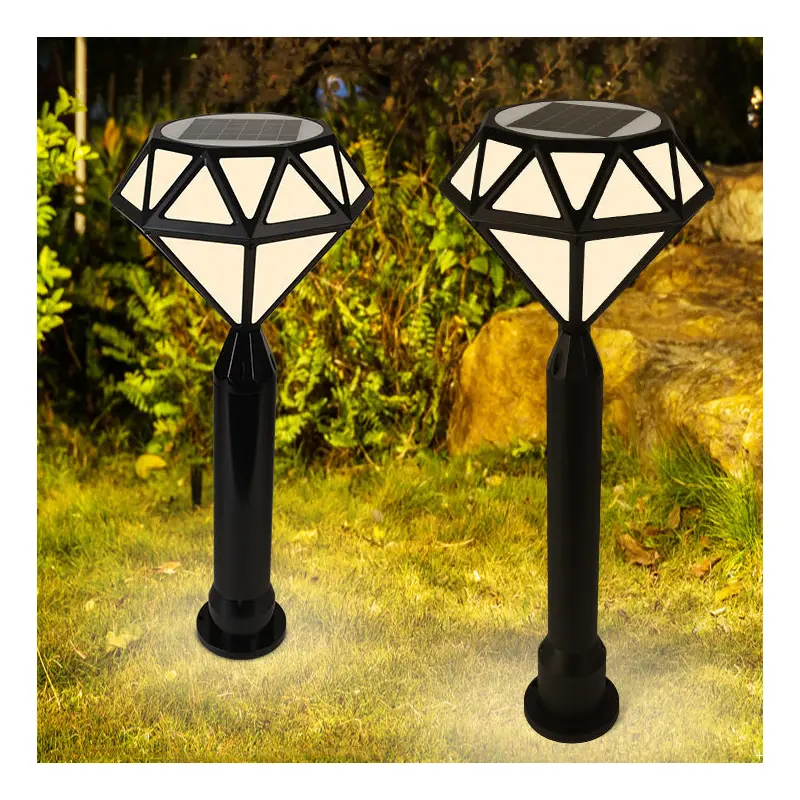 Contemporary Creative Solar Waterproof Aluminum & PC Diamond LED Outdoor Light Landscape Lighting For Garden & Outdoor Patio