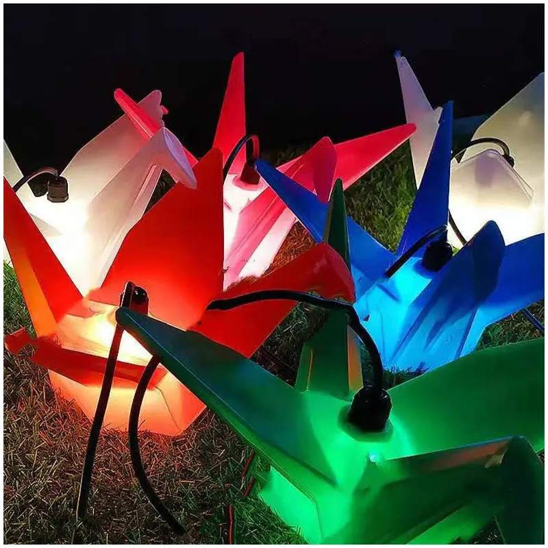 Contemporary Creative Waterproof PS Origami Crane LED Outdoor Light Landscape Lighting For Garden & Outdoor Patio