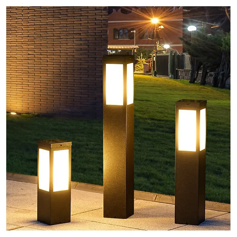 Modern Minimalist Waterproof Metal & PC Pillar 1-Light Outdoor Light Landscape Lighting For Garden & Outdoor Patio