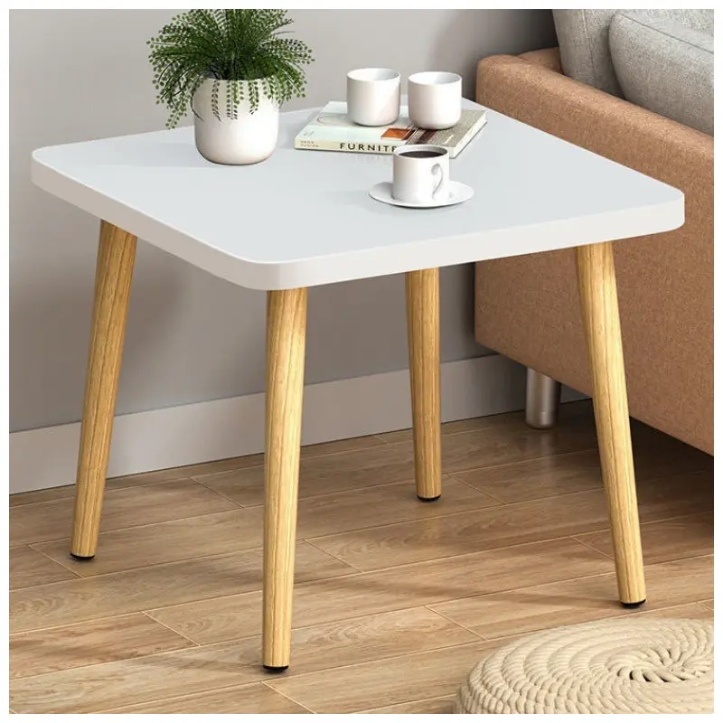 Traditional Japanese Square Wood End Table 1-Tier For Living Room