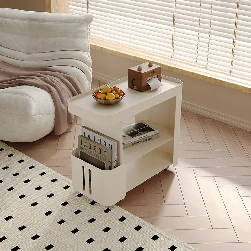 Contemporary Nordic Rectangle Full Iron Storage Cabinets Side Table 3 - Tier For Living Room