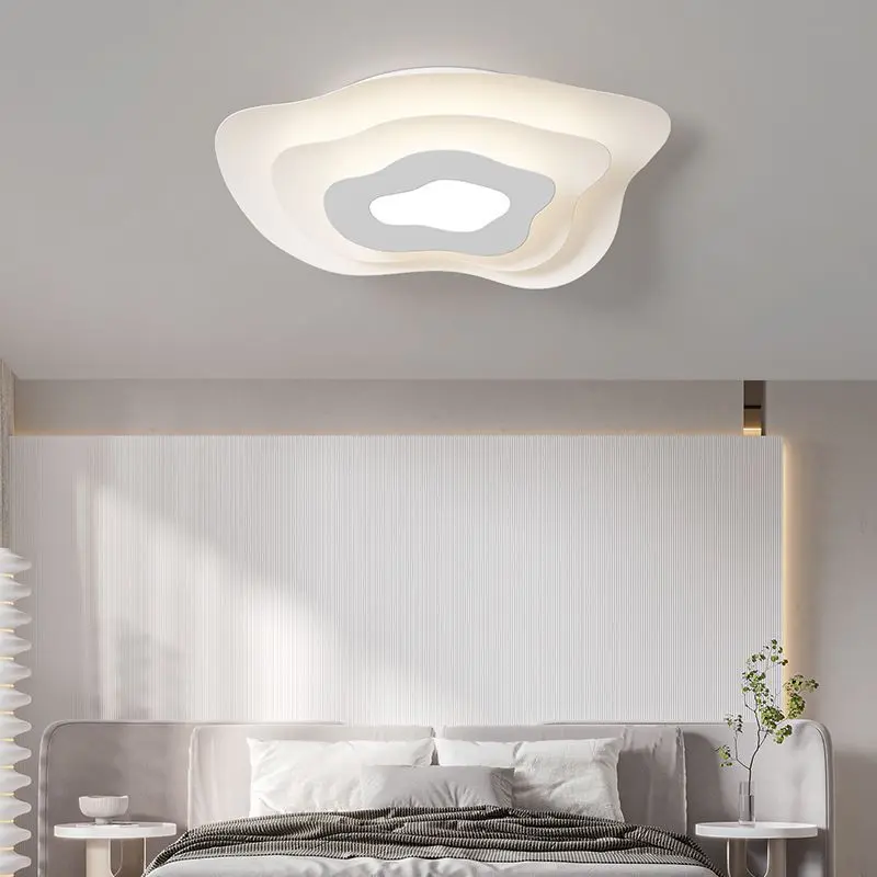 Contemporary Creative Annual Ring Design Iron LED Flush Mount Ceiling Light For Bedroom