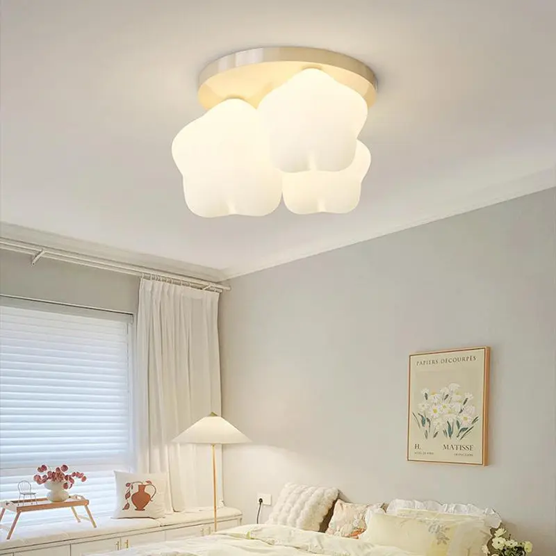 Modern Simplicity Iron PE Cartoon Star Shade LED Flush Mount Ceiling Light For Living Room