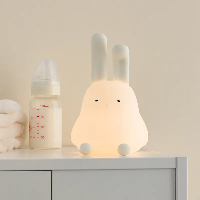 Contemporary Creative ABS Silicone Bunny LED Night Light Table Lamp For Bedroom