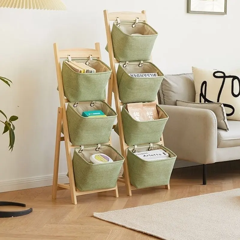 Modern Simplicity Square Fabric Box Solid Wood 2/3/4 - Storage Side Table For Living Room