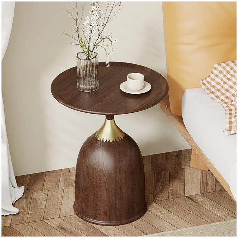 Modern Minimalist Carbon Steel Round Side Table For Bedroom & Living Room