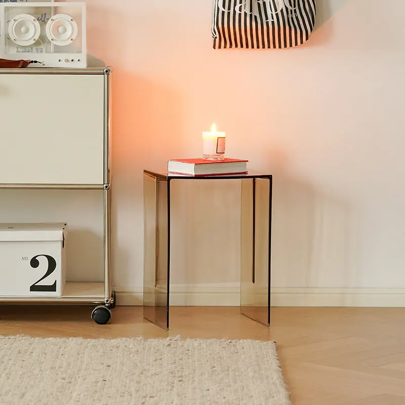 Modern Minimalist PC Rectangular Side Table For Bedroom & Living Room