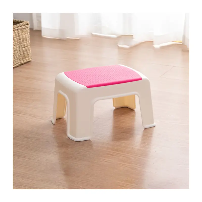 Modern Minimalist Rectangular PP Plastic Low Stool For Living Room