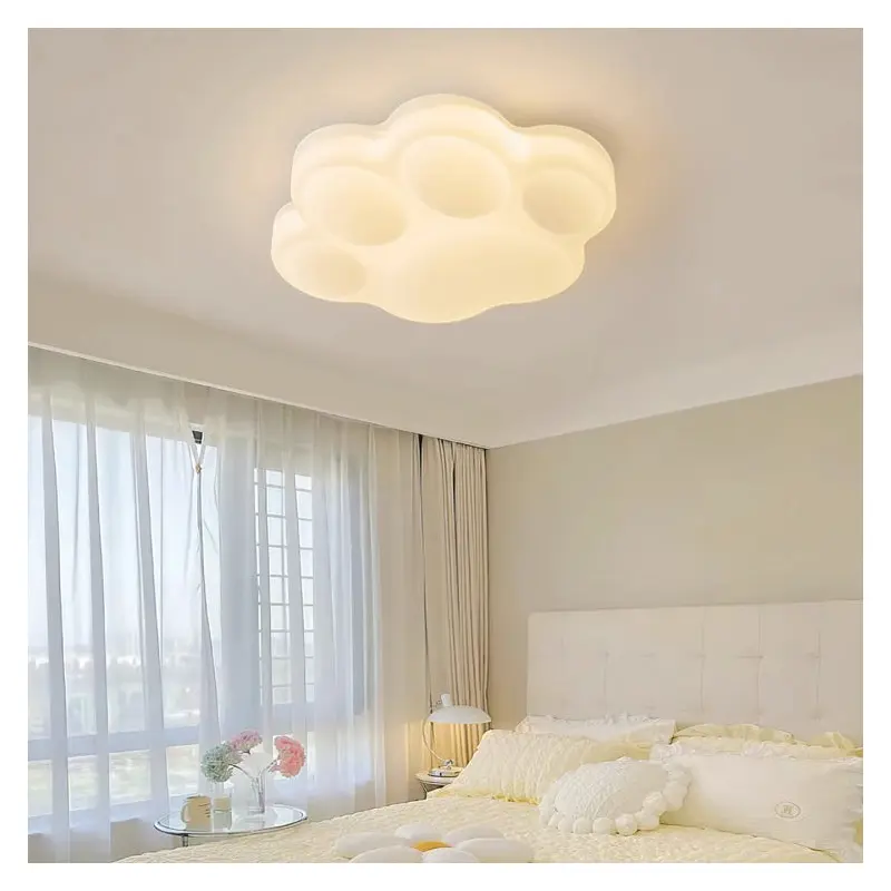 Contemporary Creative Animal Cat's Claw Hardware PE LED Flush Mount Ceiling Light For Bedroom