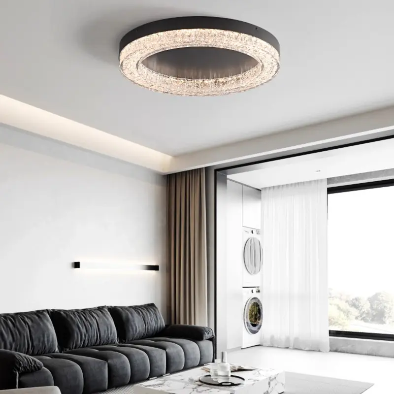 Modern Simplicity Round Metal Resin LED Flush Mount Ceiling Light For Bedroom