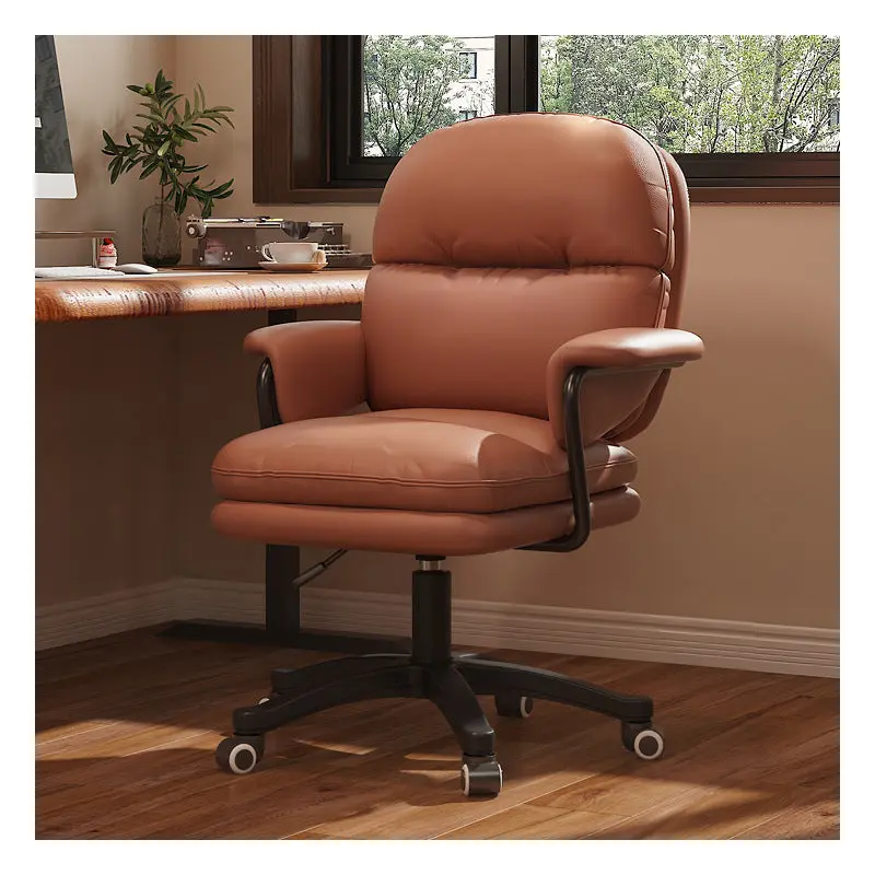 Contemporary Nordic Nylon PU Leather Desk Chair Backrest Armrest For Home Office