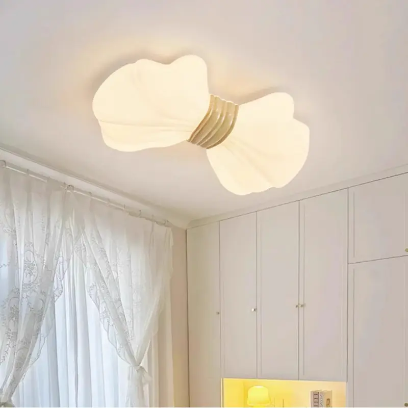 Contemporary Creative Kids Bow Iron Plastic LED Flush Mount Ceiling Light For Bedroom