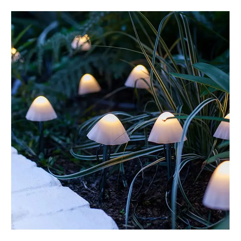 Contemporary Creative Solar Battery Waterproof PVC Mushroom LED Outdoor Light Landscape Lighting For Garden