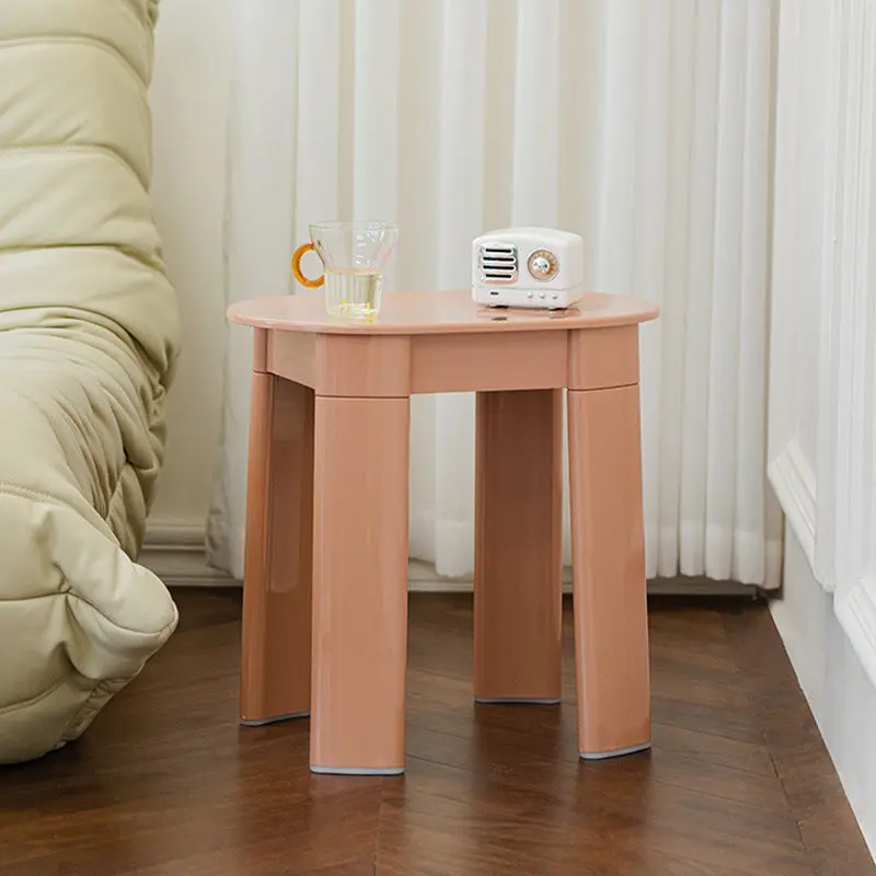 Contemporary Nordic Macaron Round Oval Plastic Chair For Living Room