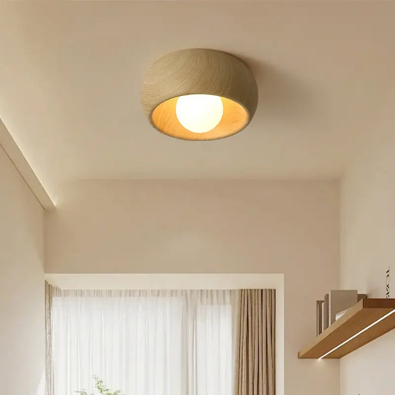Modern Simplicity Round Magic Bean PE Resin 1-Light Flush Mount Ceiling Light For Bedroom