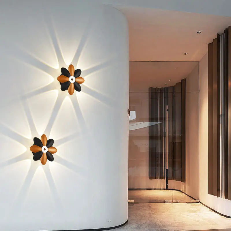 Contemporary Scandinavian Waterproof Aluminum Acrylic Flower LED Wall Sconce Lamp For Outdoor Patio