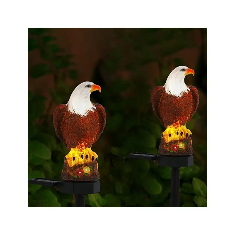 Contemporary Creative Solar Animal Eagle Squirrel Rabbit Resin LED Ground Plug Outdoor Light For Garden