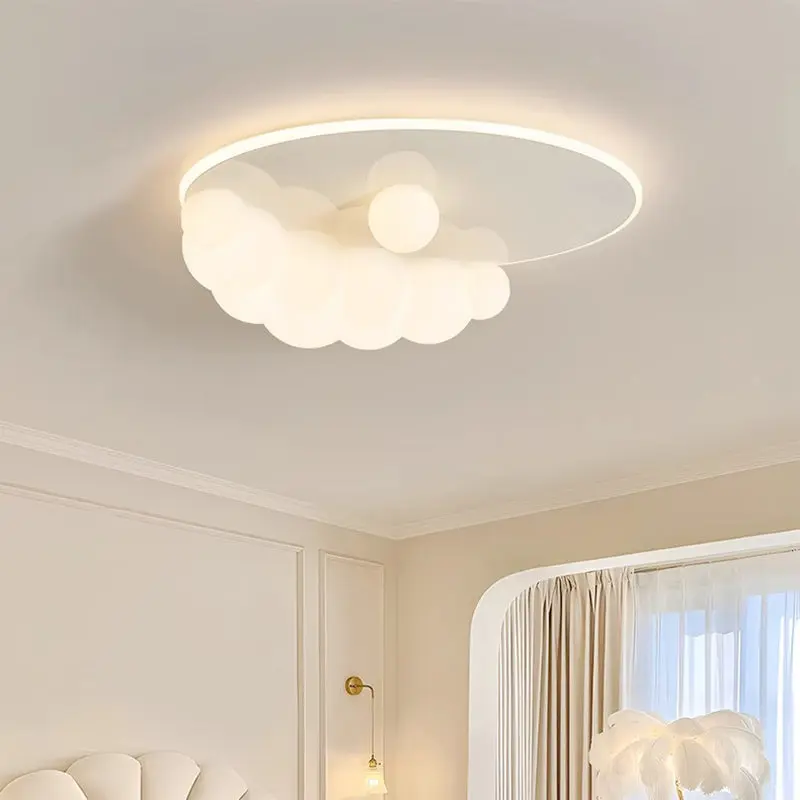 Contemporary Creative Clouds Iron PE LED Flush Mount Ceiling Light For Bedroom