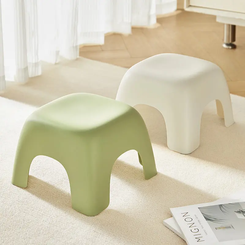 Modern Minimalist Square Plastic Low Stool For Living Room