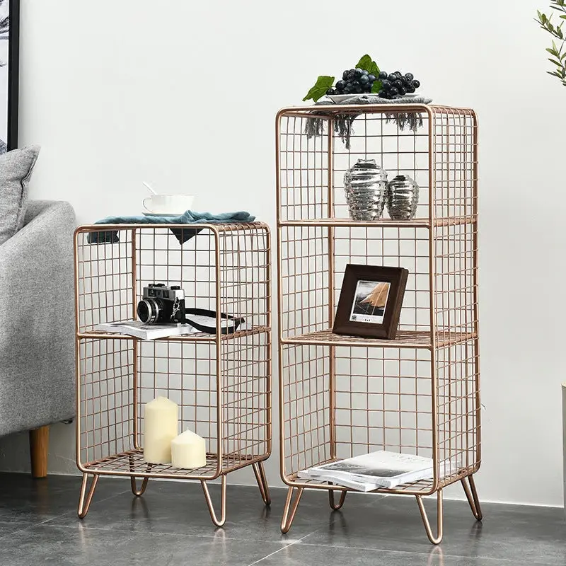 Modern Minimalist Rectangular Iron Side Table 2/3 Tier For Living Room