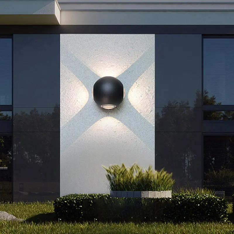 Modern Minimalist Round Square Orb Lens Aluminum LED Wall Sconce Lamp For Garden