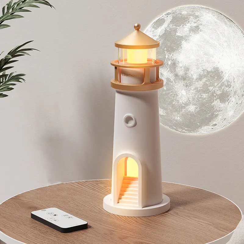 Contemporary Creative ABS Moonlight Lighthouse LED Projector Lamp Table Lamp For Bedroom