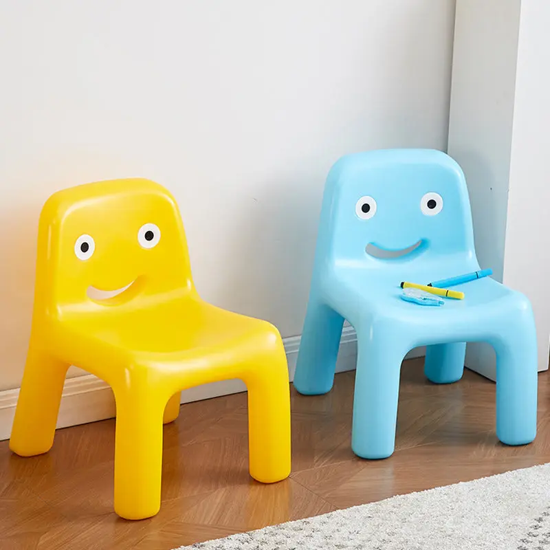 Contemporary Scandinavian Kids Smile Square PE Low Chair Backrest Armless For Living Room