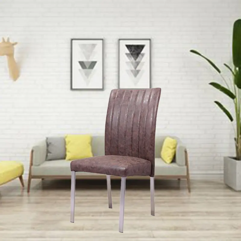 Traditional European Rectangular Iron Faux Saddle Leather Chair Backrest Armless For Living Room