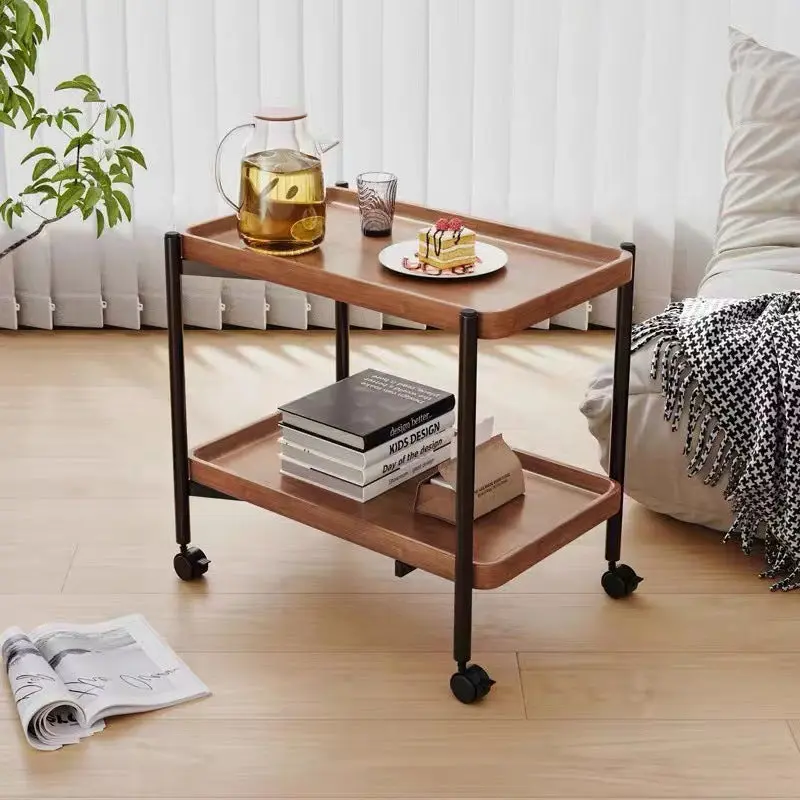 Modern Minimalist Removable Rectangular Iron End Table 2-Tier For Living Room